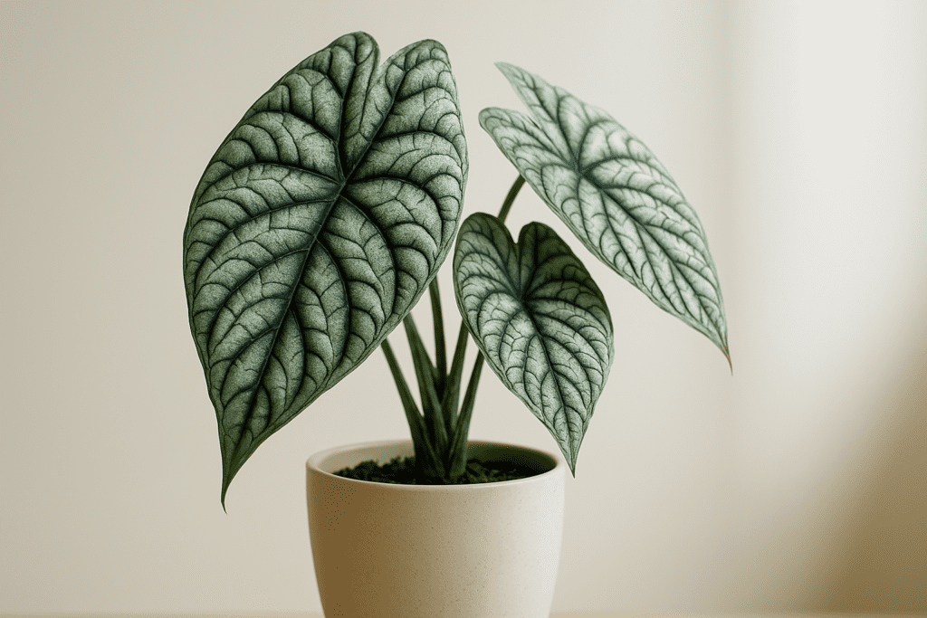 Healthy Alocasia Dragon Scale plant with stunning textured leaves, thriving due to proper alocasia dragon scale care.
