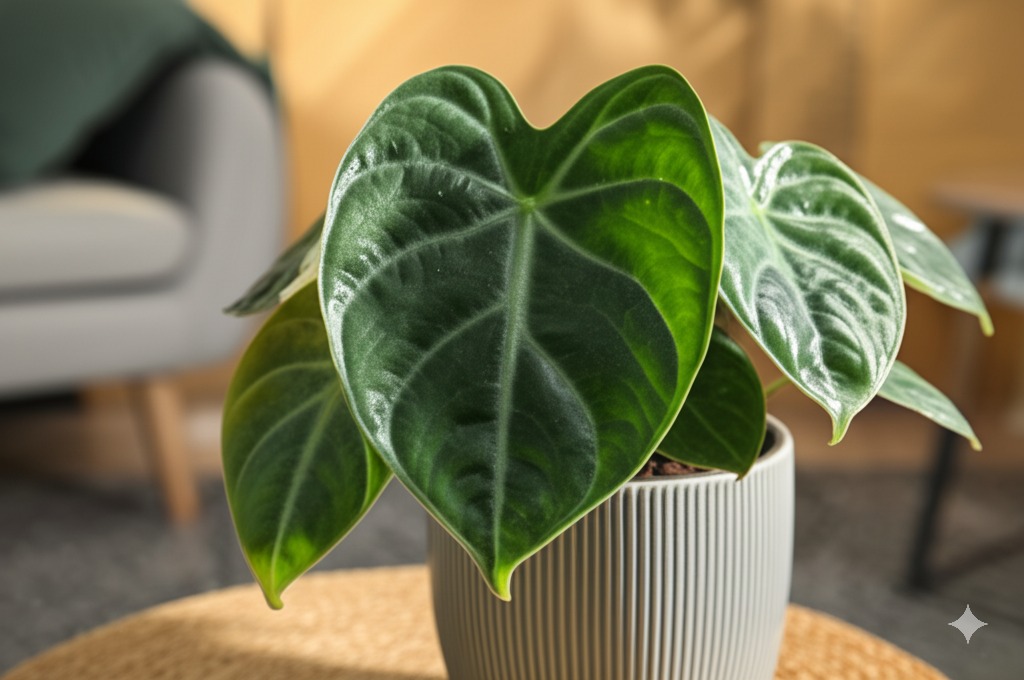 Healthy Alocasia Cucullata plant with vibrant green leaves demonstrating successful alocasia cucullata care.